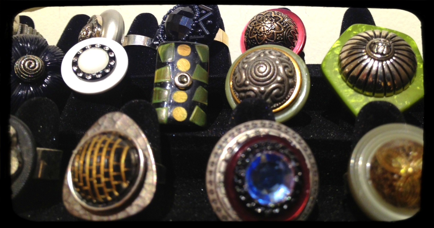 Fortunate Discoveries Vintage Button Rings Fortunate Discoveries